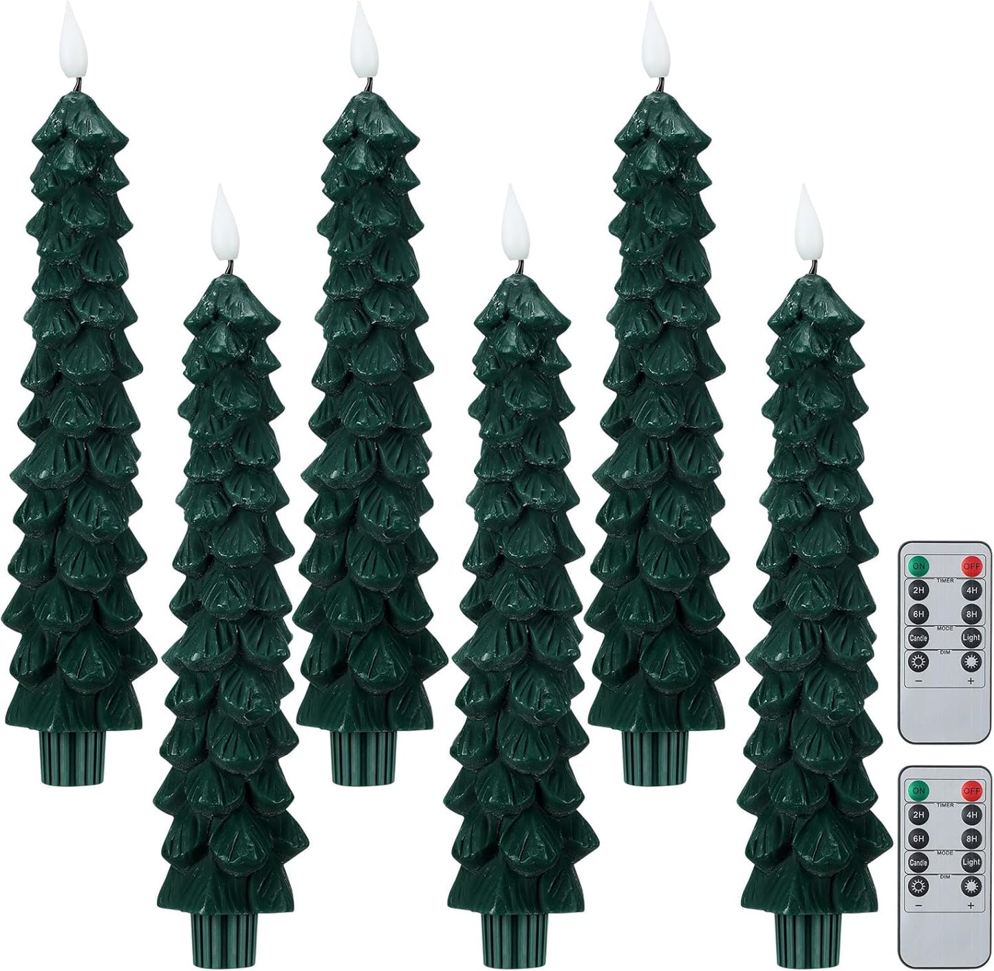 🌲Christmas Tree Flameless Taper Candle Lights with Remote Control🔥