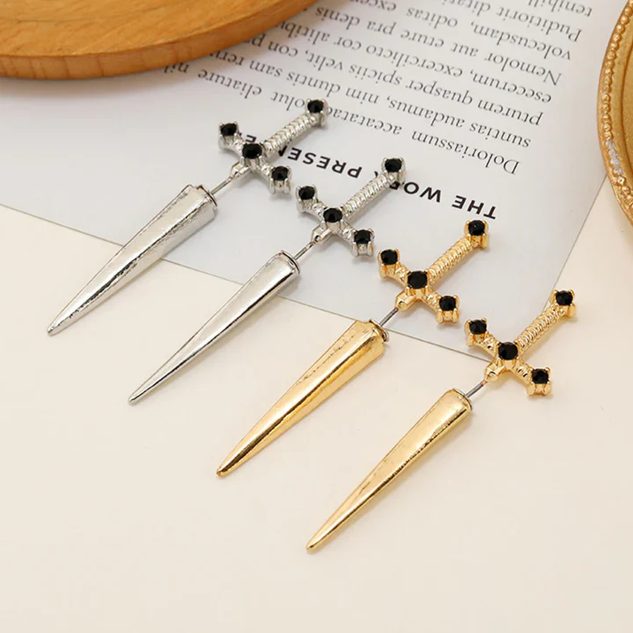 🏆GOTHIC SWORD EARRINGS (PAIR)