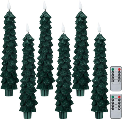 🌲Christmas Tree Flameless Taper Candle Lights with Remote Control🔥