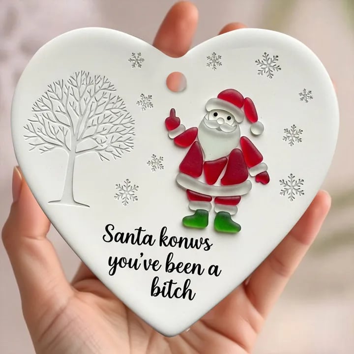 🔥"Santa Claus Middle Finger" Christmas heart-shaped gift