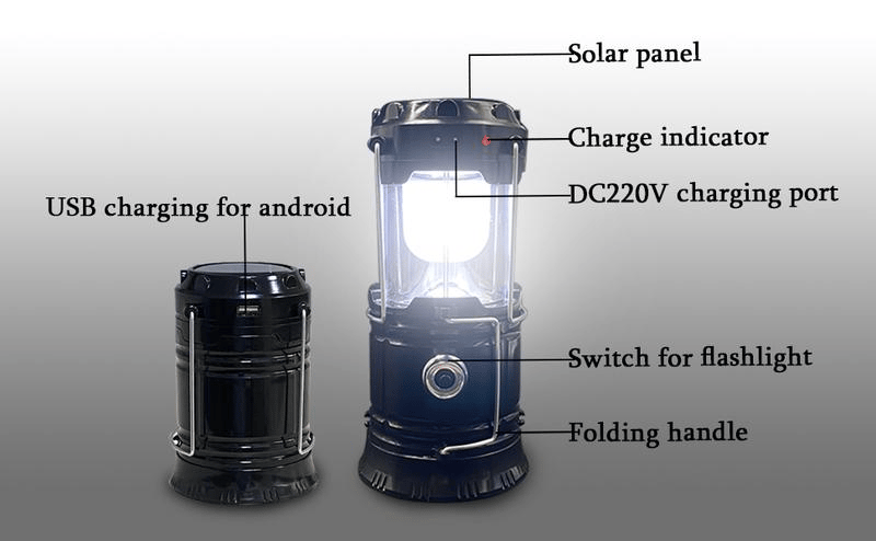 Collapsible LED Camping Lanterns Lightweight Waterproof Solar 💋