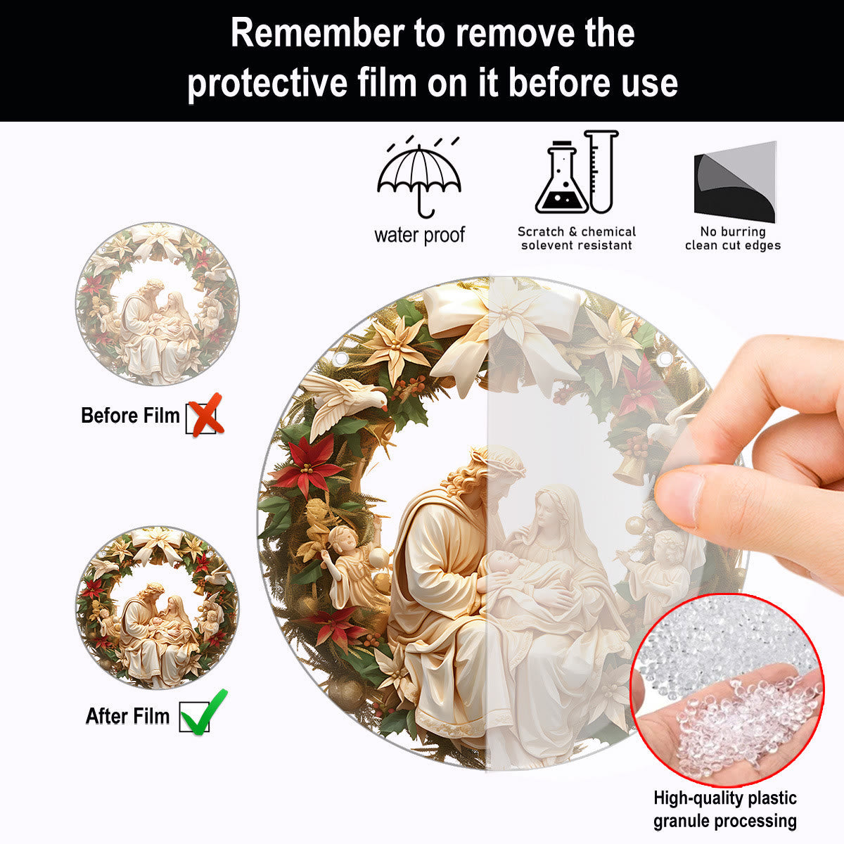 🏆Sculptural Realism Style Holy Family Christmas Parasite Hanging Ornaments