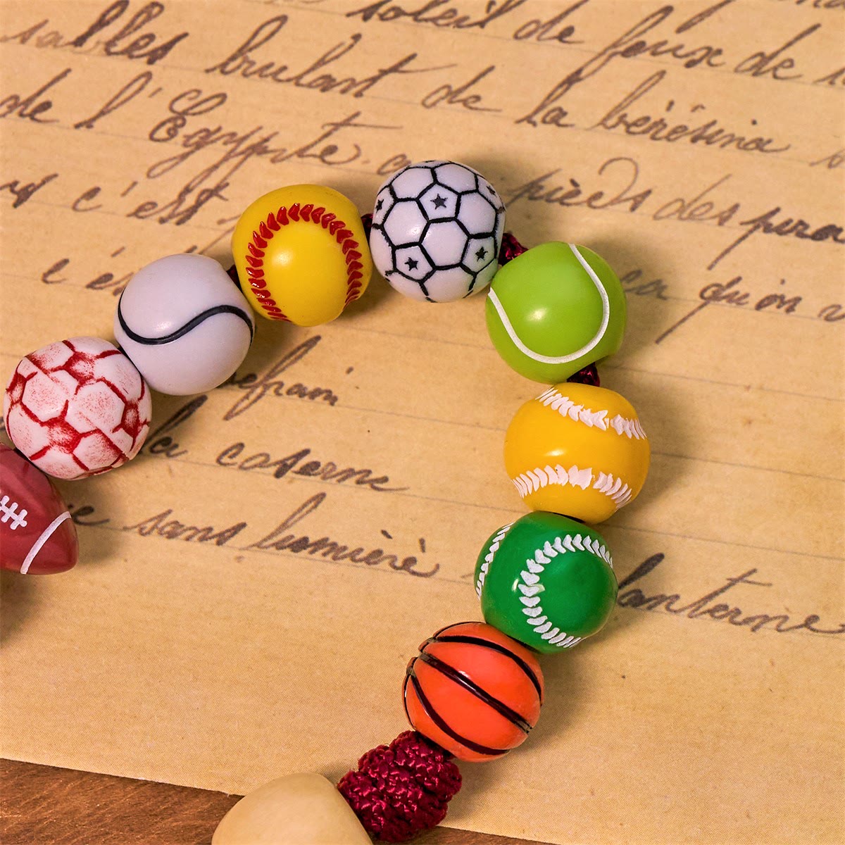 🏆All-in-One Sports Prayer Rosary Keychain with Multi-Sport Beads: No Regrets in Every Game