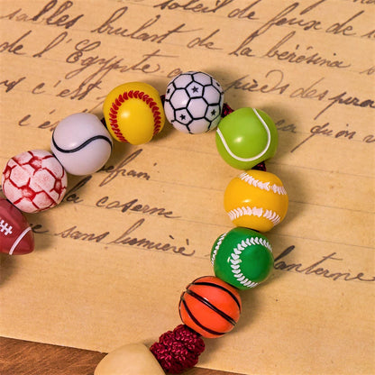 🏆All-in-One Sports Prayer Rosary Keychain with Multi-Sport Beads: No Regrets in Every Game