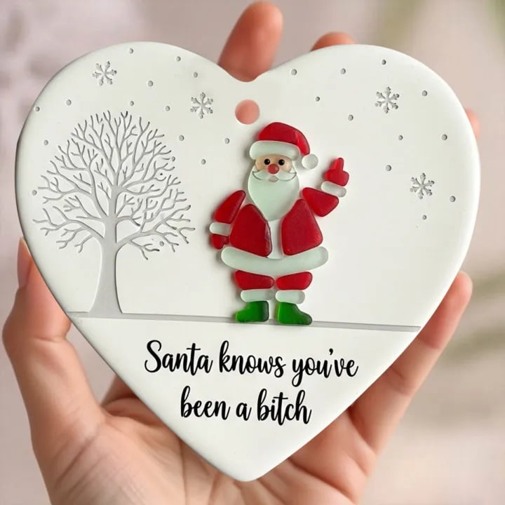 🔥"Santa Claus Middle Finger" Christmas heart-shaped gift