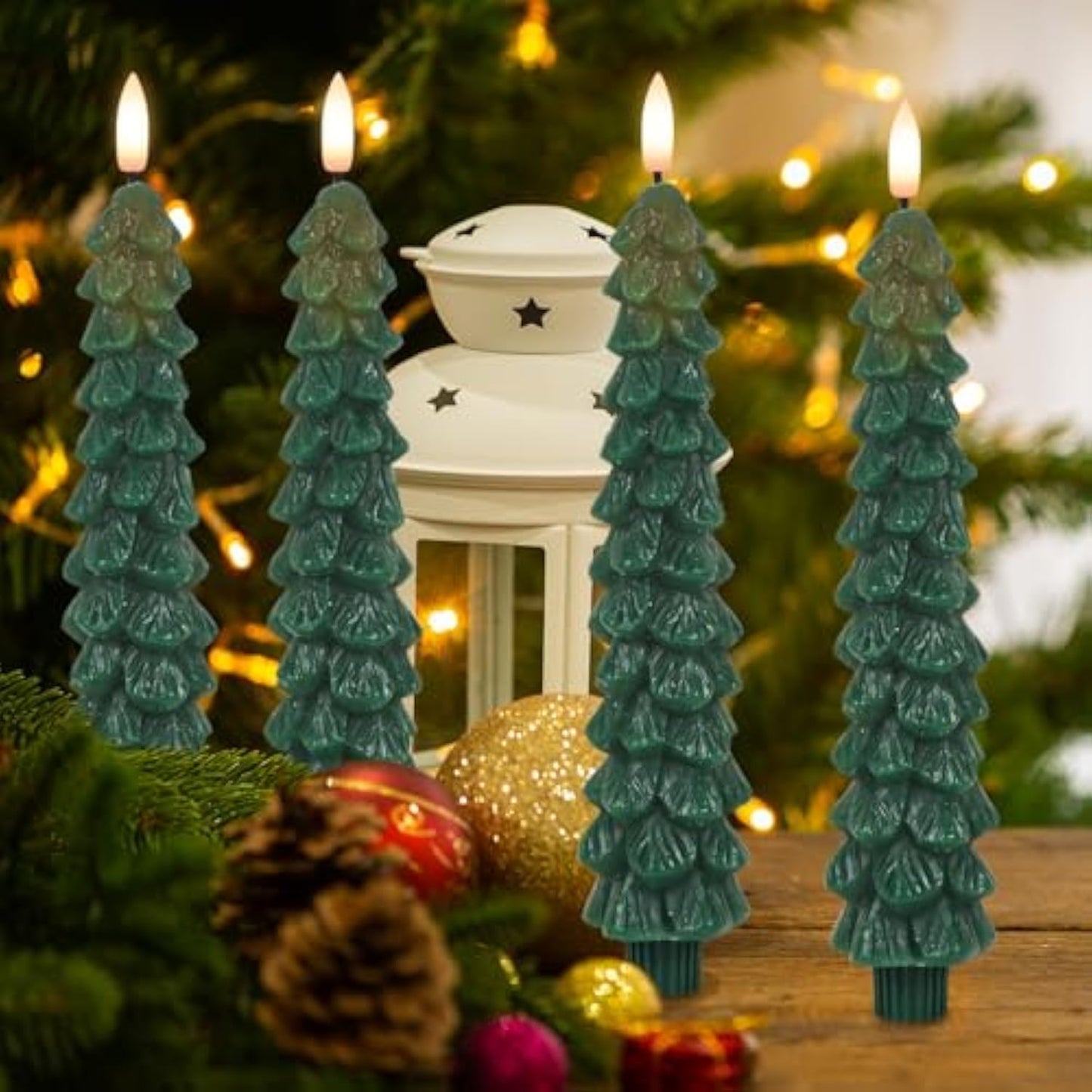 🌲Christmas Tree Flameless Taper Candle Lights with Remote Control🔥