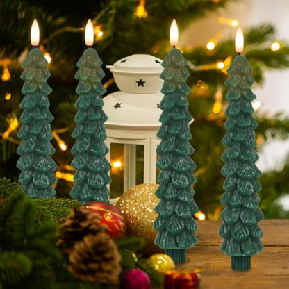 🌲Christmas Tree Flameless Taper Candle Lights with Remote Control🔥