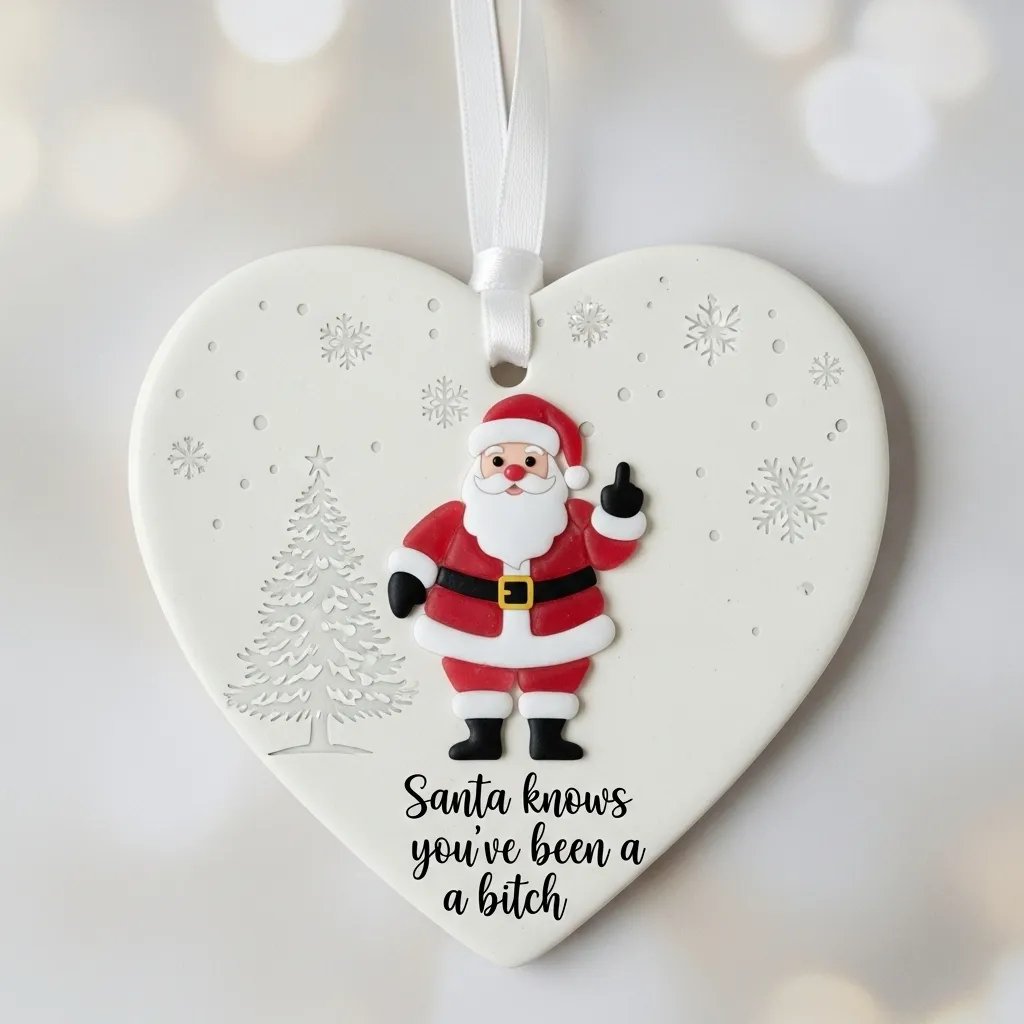 🔥"Santa Claus Middle Finger" Christmas heart-shaped gift