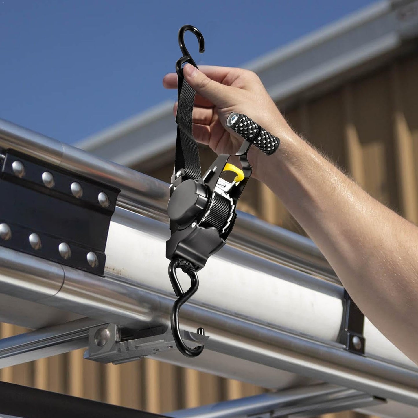 🏆 Pro Reinforced Heavy-Duty Auto-Retractable Ratchet Straps(Buy 2 Get Free Shipping)