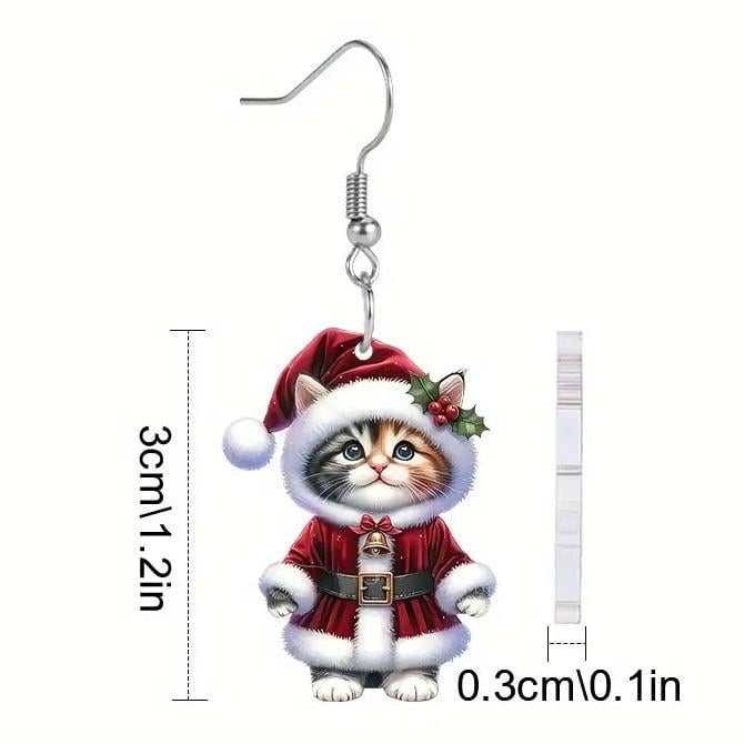 💋Santa Cat Christmas Earrings