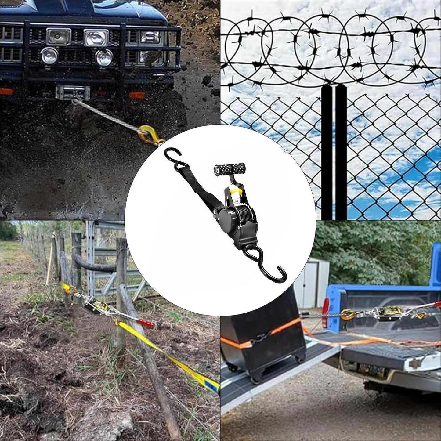 🏆 Pro Reinforced Heavy-Duty Auto-Retractable Ratchet Straps(Buy 2 Get Free Shipping)