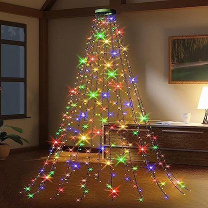 🏆👍🎄Holiday Pre-Sale🔥Waterproof Christmas Tree Waterfall Lights with Ring