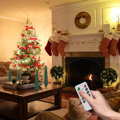 🌲Christmas Tree Flameless Taper Candle Lights with Remote Control🔥