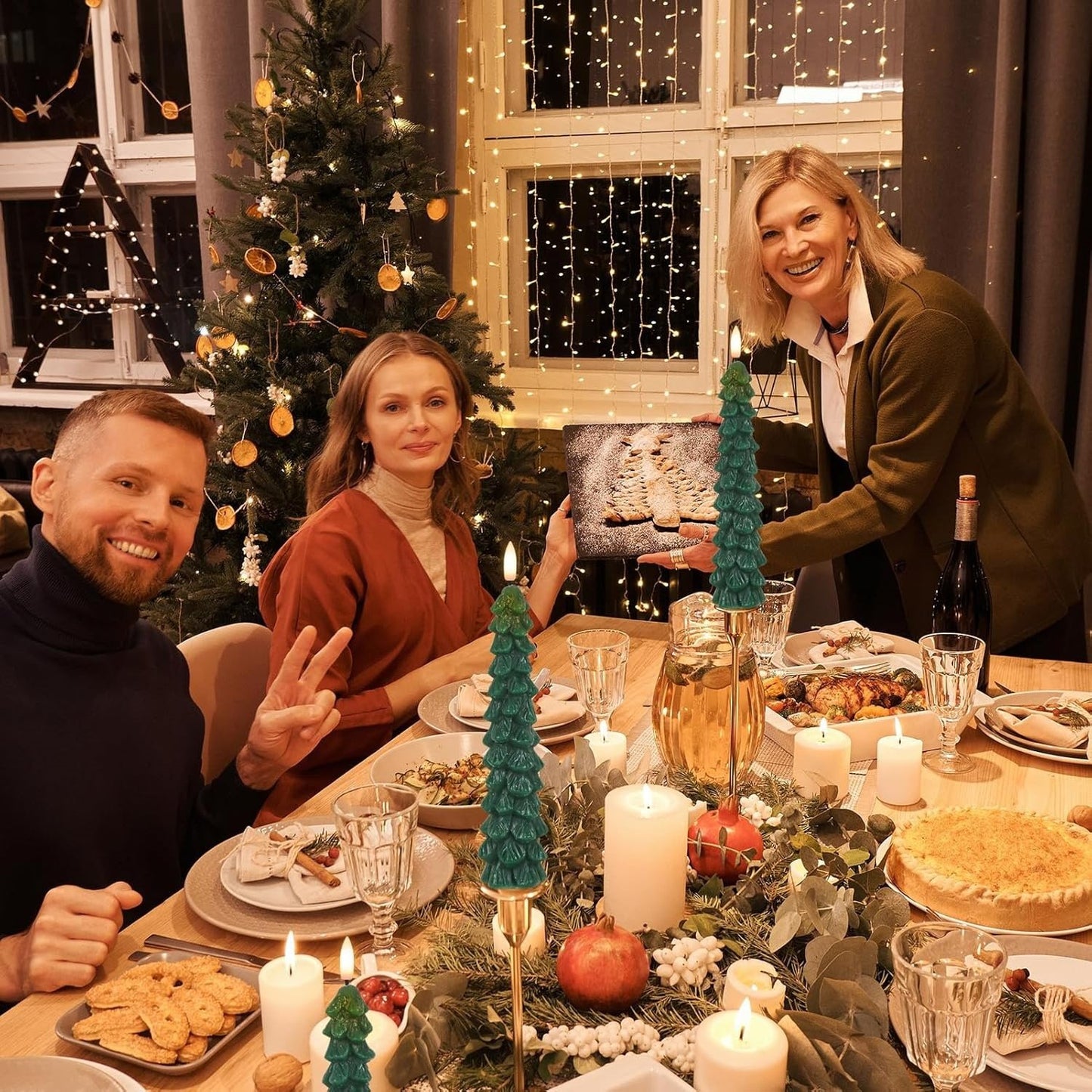 🌲Christmas Tree Flameless Taper Candle Lights with Remote Control🔥