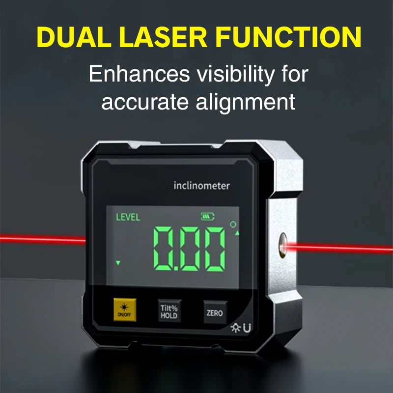 💋 4-Side Magnetic Digital Angle Gauge with Laser