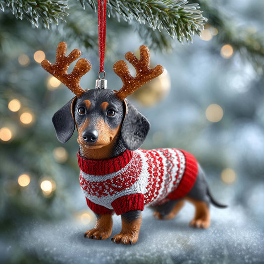 🔥Sausage Pup Christmas Mica Ornament
