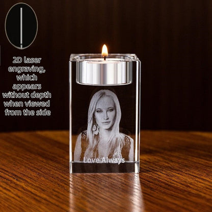 👦🏻👱🏻‍♀️Personalized 3D Photo Crystal Candle Holder🙎🏼‍♀️👧🏻💋