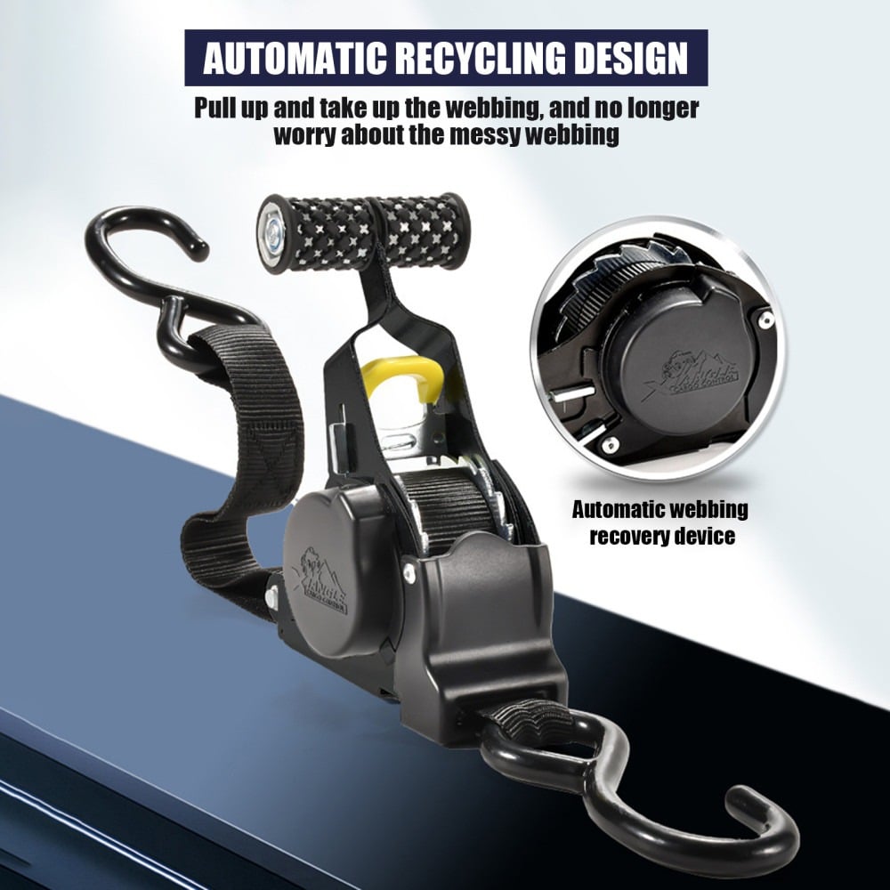 🏆 Pro Reinforced Heavy-Duty Auto-Retractable Ratchet Straps(Buy 2 Get Free Shipping)