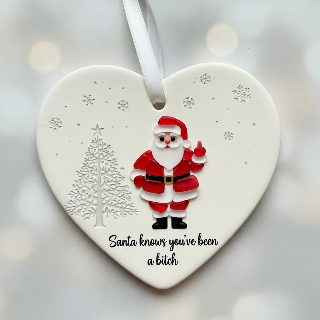 🔥"Santa Claus Middle Finger" Christmas heart-shaped gift