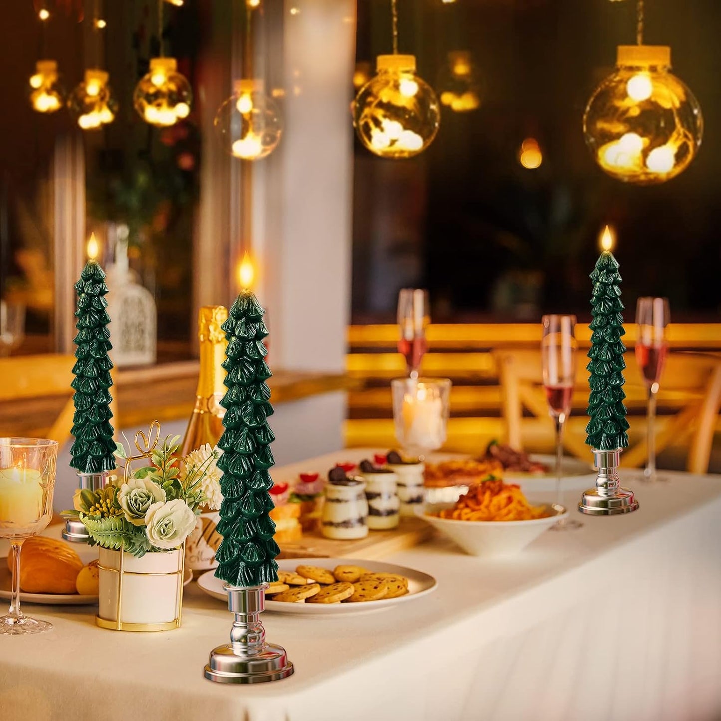 🌲Christmas Tree Flameless Taper Candle Lights with Remote Control🔥