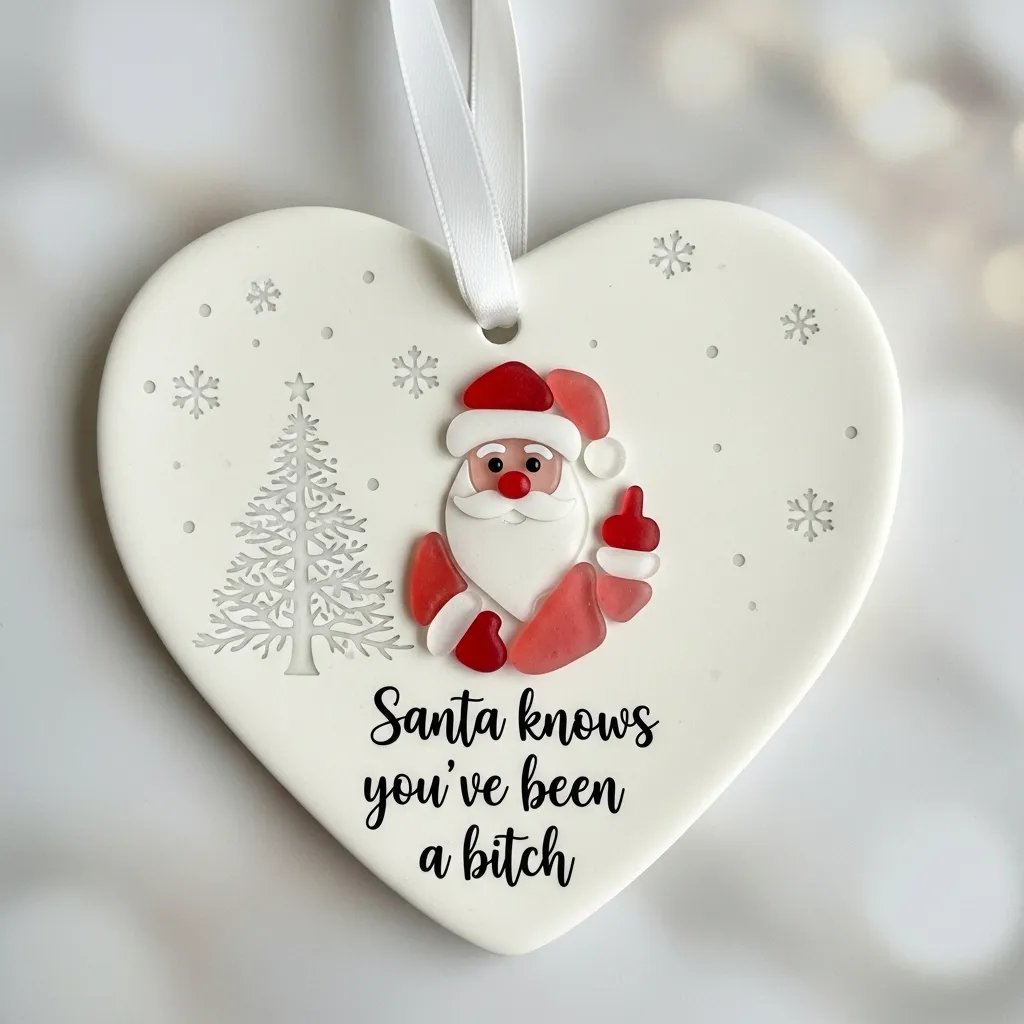 🔥"Santa Claus Middle Finger" Christmas heart-shaped gift