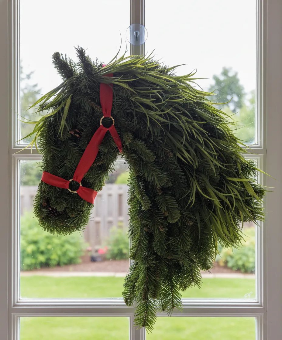 🐴Horse Head Wreath – Rustic Farmhouse Equestrian Door Decor💋