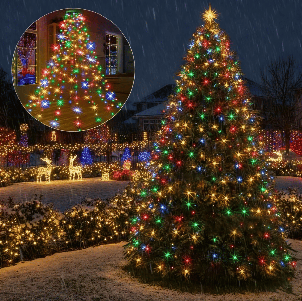 🏆👍🎄Holiday Pre-Sale🔥Waterproof Christmas Tree Waterfall Lights with Ring