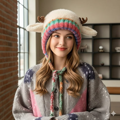 Fluffy Winter Antler Hat 🔥 - Stay Warm & Cute All Winter + Converts Into a Storage Bag