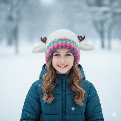Fluffy Winter Antler Hat 🔥 - Stay Warm & Cute All Winter + Converts Into a Storage Bag